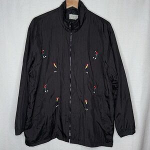 VTG Retro Golf‎ Graphic Windbreaker Jacket All Over Print Embroidered READ SIZE